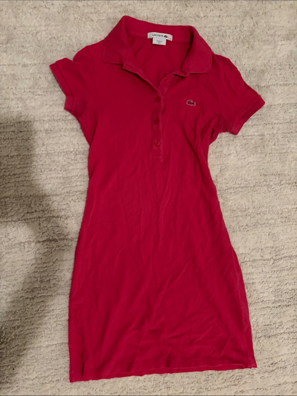 Lacoste Hot Pink Polo Mini Dress